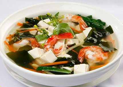 Canh tôm rong biển cho bé ăn ngon miệng 
