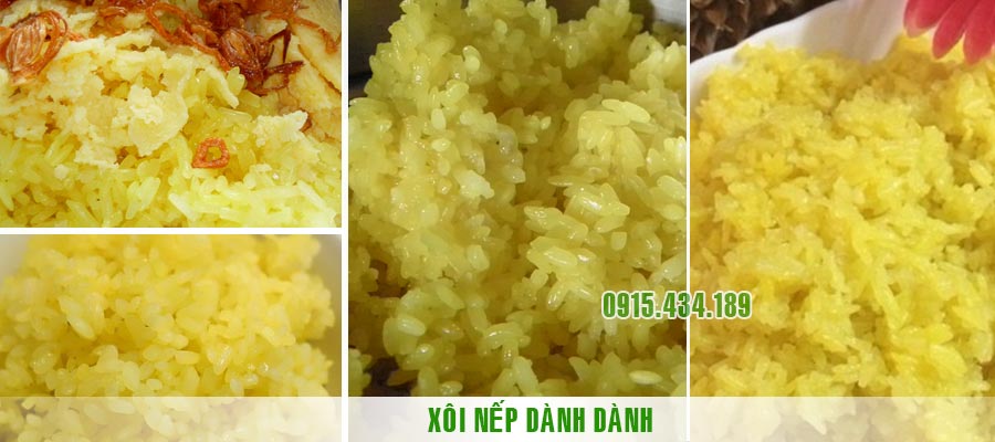 Xôi nếp bột dành dành