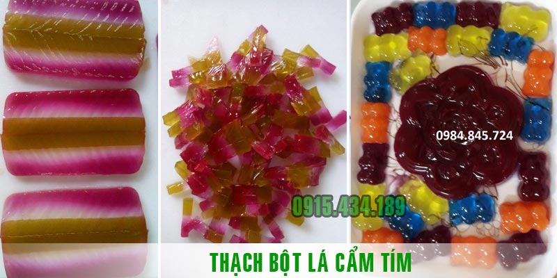 Thạch bột lá cẩm tím nguyên chất