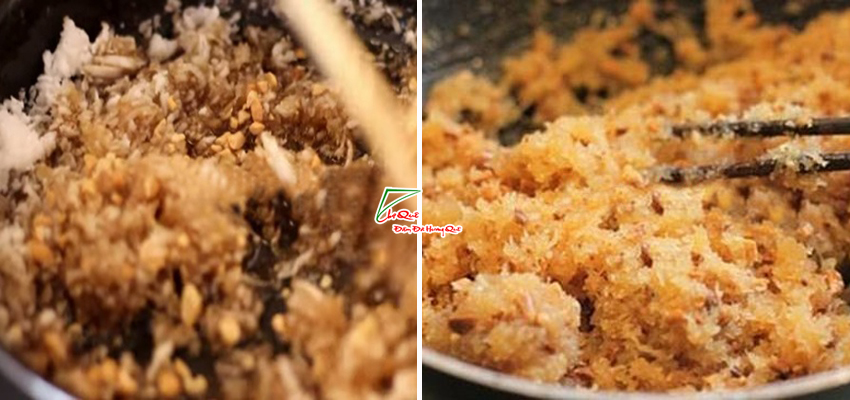 Làm nhân dừa bánh ít