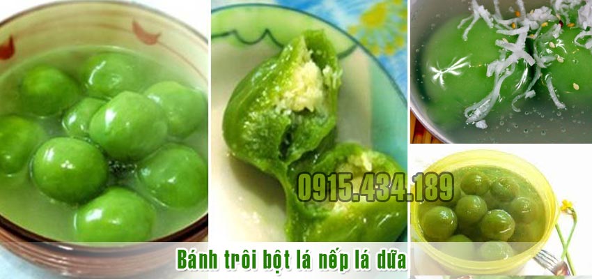 bánh trôi bột lá nếp bột lá dứa