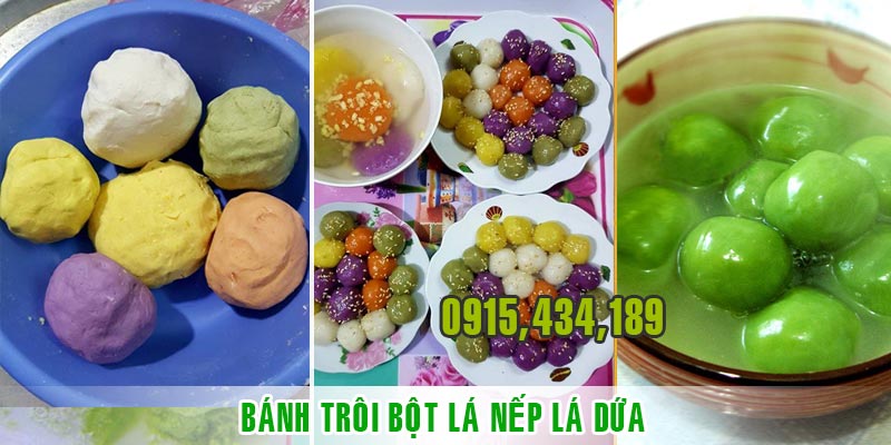 bánh trôi bột lá nếp lá dứa