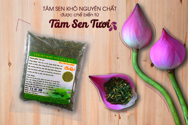 Tâm Sen Sấy Khô Nguyên Chất